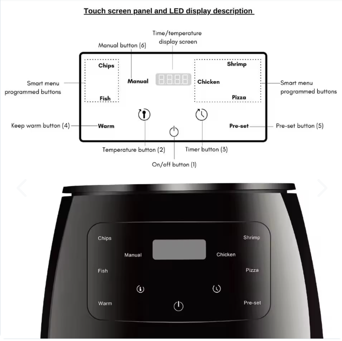 Freidora de aire 6 litros